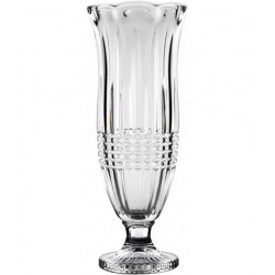 Vaso 40cm Em Cristal Ecológico Decorativo Com Pé L'Hermitage